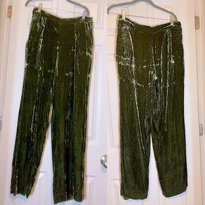 Massimo Dutti Wide Leg Crushed Velvet Pants